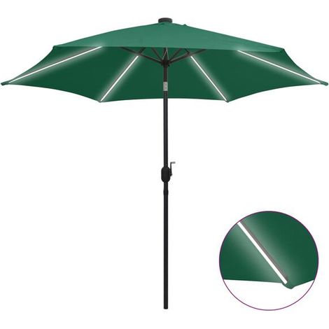 Paravent de jardin avec éclairage LED et mât en aluminium vert (1/5)