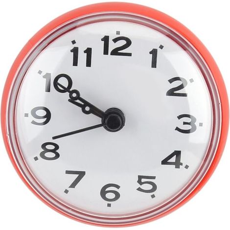 tanche Ventouse Mur Fenêtre Miroir Bain Douche Horloge Salle De Bains Accessoires Rouge-Crezuo (1/5)