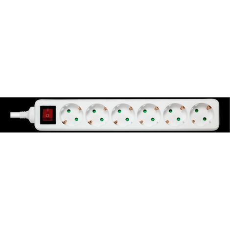 Deltaco GT-0652 multipresa bianca 6 prese sicure