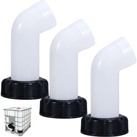 Lot de 3 embouts de sortie IBC, filetage grossier S60 x 6, robinet d'écoulement IBC, raccordez le tuyau de sortie pour réservoir fourre tout IBC (1/5)