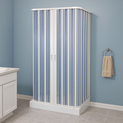 Box doccia a soffietto a tre lati in pvc guide estensibili aperture reversibili misure 68-80 x 80 x 68-80 cm - confezione 1 (1/5)