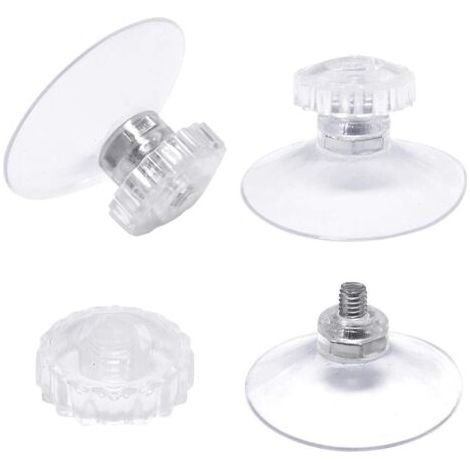 Memkey lot de 30 Ventouses avec Filetage et écrous moletés Ø 45 mm, Transparentes, pour Voiture, Camping, vitre, Pare- (1/4)