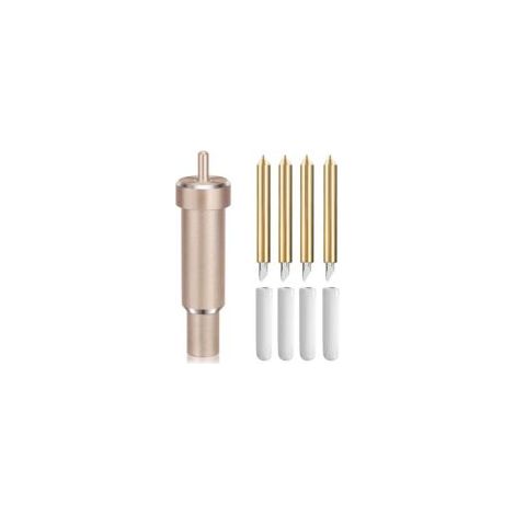 4 Pièces Lame de Rechange et Boîtier de Coupe Profonde pour Cricut Explore Air 2/3, pour Couteau Cricut Maker 3, Deep Cut Lame 30/60 Degrés, Profond Lame Mousse Chipboard Outil de Coupe en Cuir(Or) (1/5)