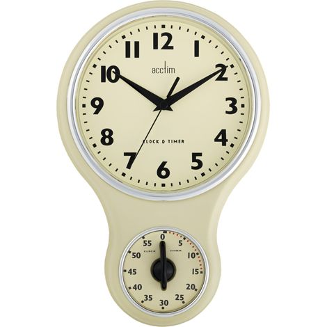 Acctim 21592 Kitchen Time, Orologio da Parete, Color Crema