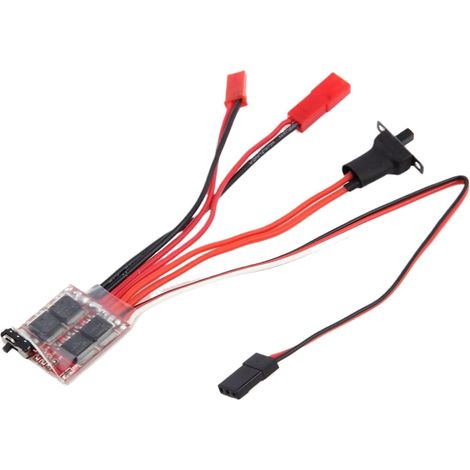 Contrôleur de vitesse électronique pour moteurs à balais Design Pack-and-Play haute efficacité, régulateur de conduite pour véhicules RC – Convient pour voitures, bateaux et chars radiocommandés (1/5)
