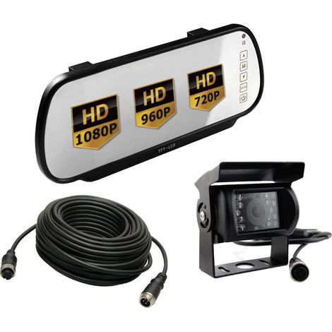 Monitor per auto AHD LCD da 7 pollici per 2 telecamere 4-PIN 12V/24V telecamera per retromarcia AHD 1080P CAMION cavo da 10 metri a 4-PIN