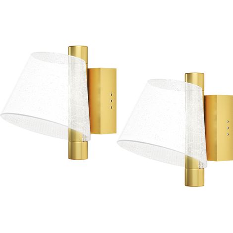 Led Wall Lamp 2 Pack, 5W Modern Indoor Starry Wall Light, Colour Temperature Adjustable 3000K/4000K/6500K,  Bedroom, Living Room, Hallway, Stairs, Gold Tone (1/5)
