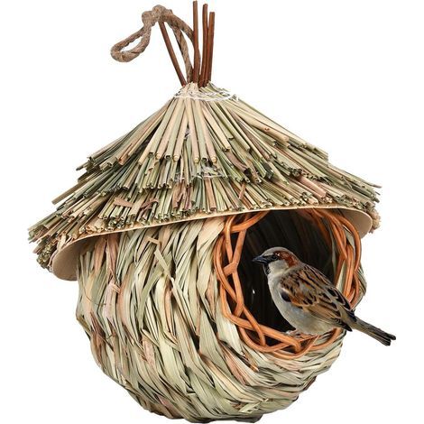 Maison de Colibri extérieure, Accrochez Les Poches de nid d'oiseau Cage de cabane à Oiseaux Naturelle extérieure (1/5)