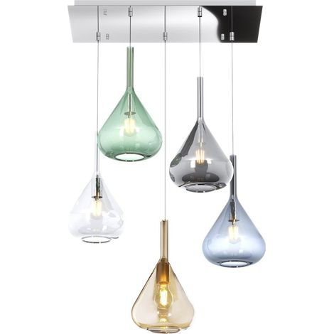 Lampadario top light kona 1177 cr s5 r mc e27 led lampada soffitto moderna