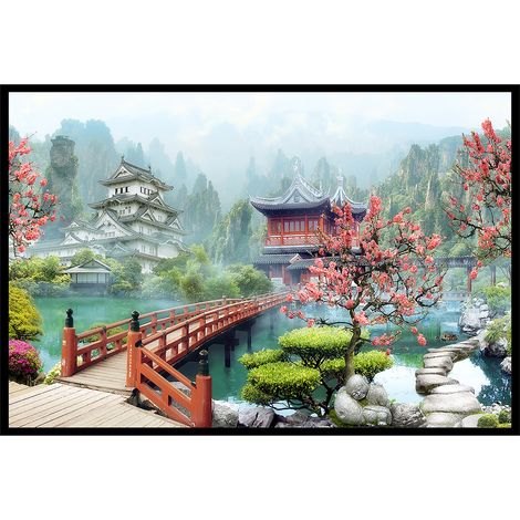 Affiche encadrée jardin japonais pagode (1/5)