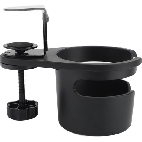 Porte-gobelet de bureau rotatif à clip, organisateur de bouteilles et tasses à café/bouteilles d'eau (1/5)
