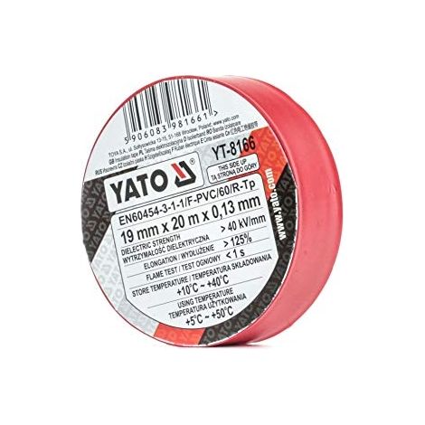 YATO YT-8166 RUBAN ISOLANT ROUGE 12 MM X 10 M