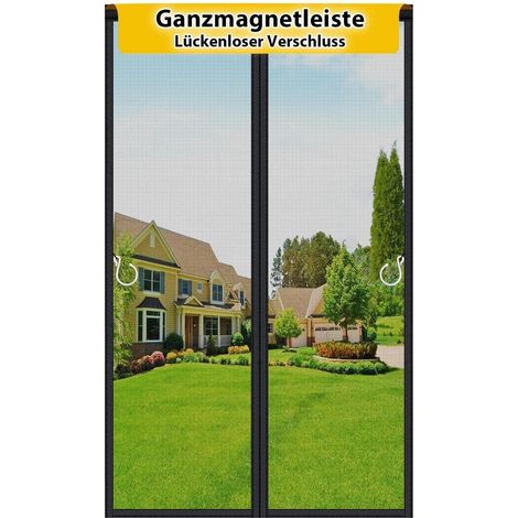 Moustiquaire porte balcon magnétique 120x220cm fermeture sans trous fibre de verre (1/5)