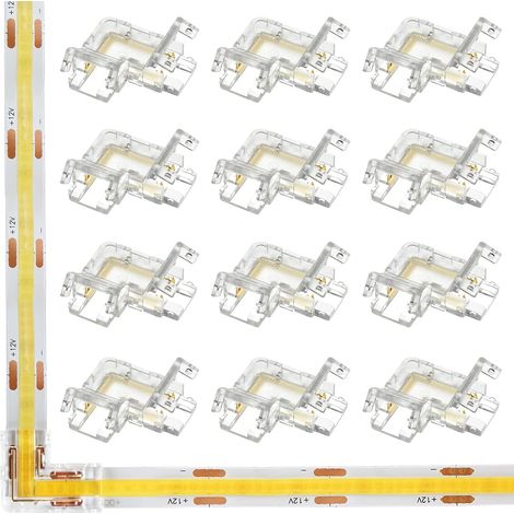 12Pcs Mini Connecteur LED COB 2Pin 8mm en L (1/5)