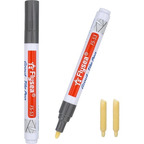 Argent2 Pièces Stylo Joint Carrelage, Blanchisseur Joint pour Cuisine, Salle de Bain, Murs, Sols, Carrelages(Gris) (1/5)