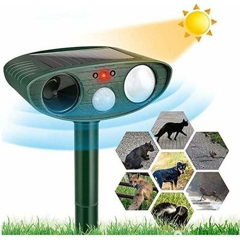 Répulsif à ultrasons pour animaux – Détecteur de mouvement PIR jusqu'à 30 pieds – Écologique et étanche IP44 – Protection jardin contre chats et chiens (1/4)