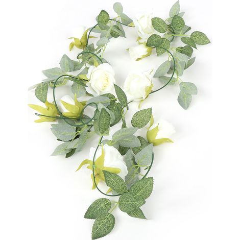 Blumenranken schaffen ein natürlich romantisches Ambiente – Pastellfarbene Raumdekoration für drinnen und draußen (Weiß) (1/5)