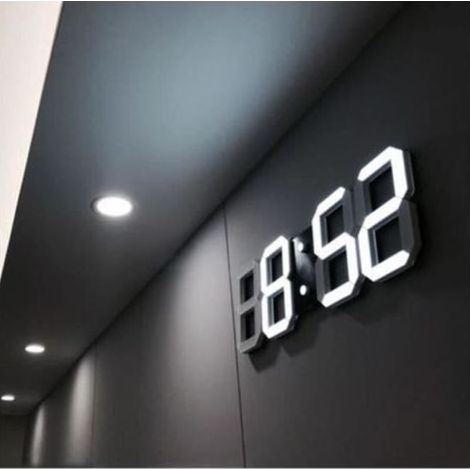 pair 2019 NOUVEAU Digital 3D LED Horloge murale Alarme Montre 12-24 heures Affichage USB Moderne (1/4)