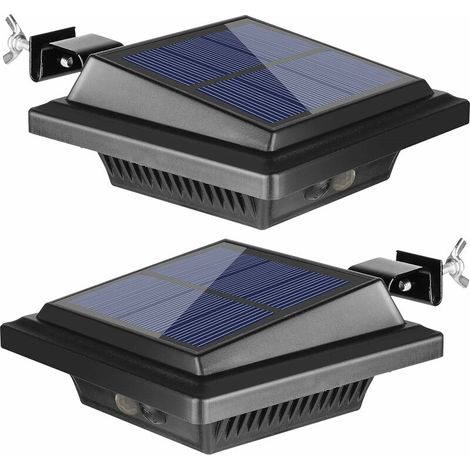 40 LED Motion Sensor Solar Lights Outdoor, IP65 Waterproof Level, Wide Angle Illumination, 120° PIR Motion Detector, Black Warm Gutter Lights with Rechargeable Battery for Garden,Fence,Wall(2 PCS) SOE (1/5)