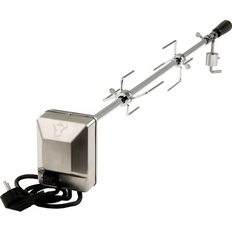 Set de broche à barbecue 90 cm – 2 aiguilles à viande – Moteur inox 220V – Capacité 10 kg – Installation facile sur barbecues (1/5)