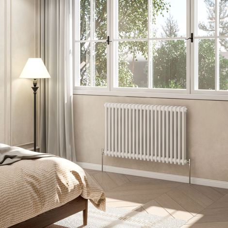 AVER-GROWTH 2 Column Traditional Cast Iron Style Radiator White 600x1010mm (1/5)
