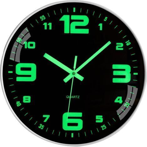 Horloge Murale Lumineuse sans Bruit de tic-tac silencieuse - 30 cm - Quartz Moderne - Grande Horloge Murale à Piles - Facile à Lire - pour Chambre, Maison, Cuisine, Chambre, Bureau, école (1/5)