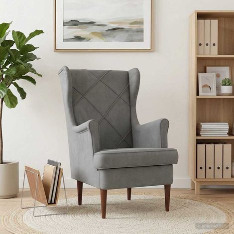 vidaXL Poltrona Grigio Scuro Velluto