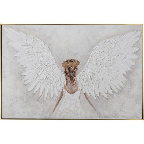 Tableau Déco Abstrait "Ange" 82x122cm Blanc (1/3)