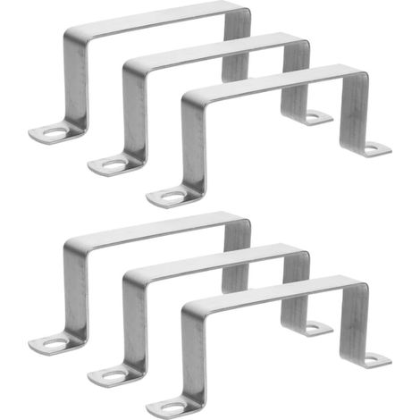 Lot de 6 Colliers de Serrage Métalliques Carrés Supports en U, Acier Inoxydable 304, pour Montage de Tuyaux Carrés les Systèmes de Plomberie ’Atelier (1/5)