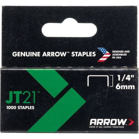 JT21� T27 Staples 6mm (1/4in) Box 1000 ARRJT2114S (1/2)