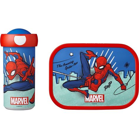 Mepal - Set da Pranzo Campus per Bambini con Bicchiere e Porta Pranzo - Per la Scuola - Lavabile in Lavastoviglie e Senza BPA - 300 ml + 750 ml - Spiderman (1/5)