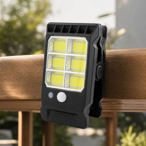 Lampe solaire à pince 24 COB LED blanche, étanche IP65, détection crépusculaire, 3 modes, sans fil pour jardin terrasse (1/4)