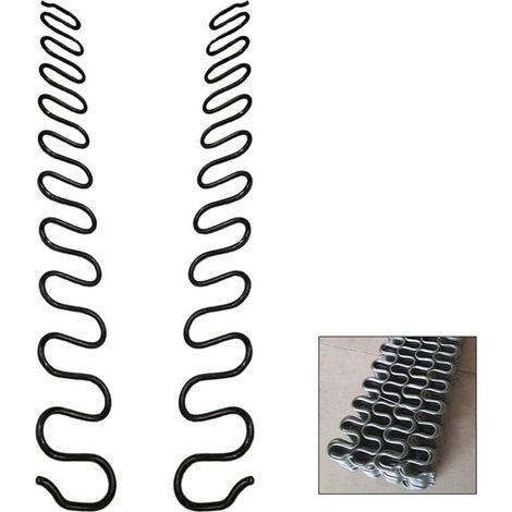 Lot de 2 ressorts de rechange pour canapé de 55cm avec 8 clips en forme de S, kit de réparation de ressorts de canapé de 4,0 mm de diamètre pour siège de meubles, décoration d'intérieur (1/5)
