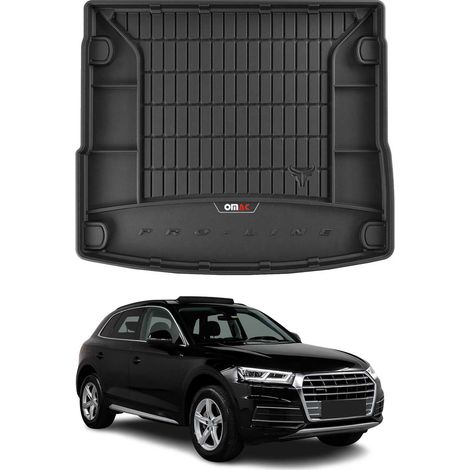Tapis de Coffre 3D TPE Premium Compatible avec Audi Q5 II 2017-2020 Bac de Protection de Coffre Intérieur antidérapant Revêtement de Coffre Bords Hauts pour Voiture Noir (1/5)