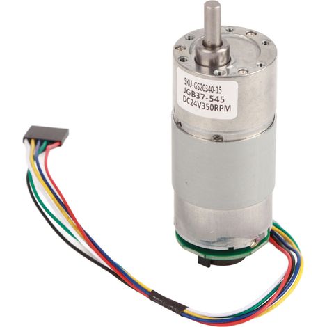 Moteur à engrenage à torsion large avec encodeur 12/24V, motoréducteur de puissance 24V 350 tr/min (1/5)