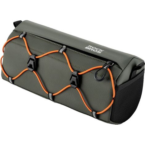 Borsa da manubrio, in poliestere resistente, design leggero, verde militare. (1/2)