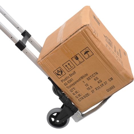 Chariot de manutention pliable en aluminium, charge maximale 70 kg, 39 x 41 x 100 cm, argent (1/5)