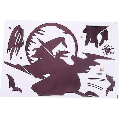 2 Stück Hexenfledermaus-Aufkleber für Halloween-Dekorationen