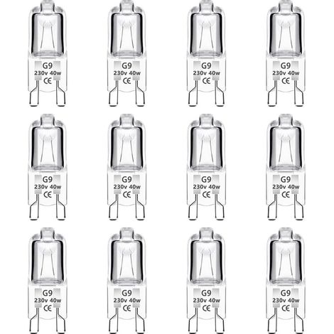 Lot de 12 Ampoules Halogènes G9 40W 230V Dimmables Blanc Chaud 2700K 480LM Sans Scintillement pour Lustre Four (1/5)