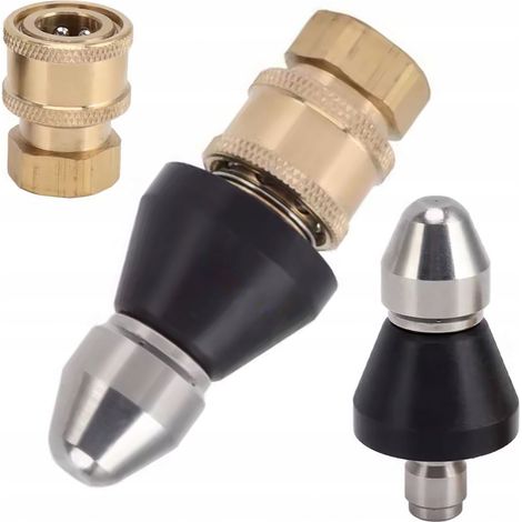 Ugello JetClear Fix 7X – 7 Fori (6 Posteriori + 1 Frontale) Acciaio Inossidabile, Filettatura 1/4" Pulizia Idrodinamica di Tubi e Scarichi