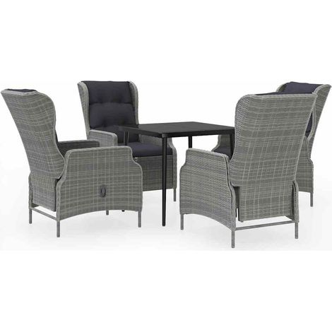 Maison Exclusive - Set Mobili da Pranzo per Giardino 5 pz Grigio Chiaro (1/5)