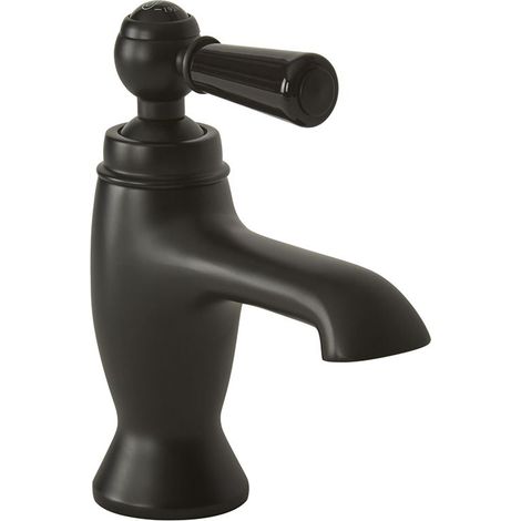 Milano Elizabeth Mono Basin Mixer Tap with Lever Handle - Black