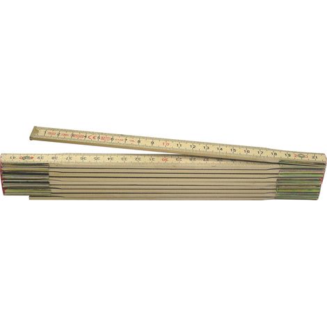Metrica DOPPIOMETRO IN LEGNO NATURALE  lunghezza mt.2 12.00 pz