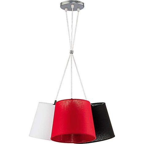 Pendelleuchte Rot Silber E27 Metall Modern Hängelampe