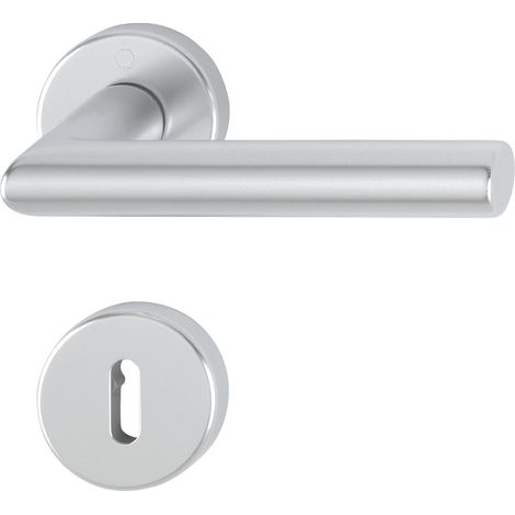 HOPPE, 3286534, Manico set con rosette Amsterdam anodizzato BB Buntbart, argento