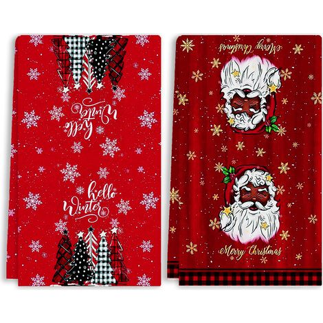 Nouvelle serviette de table décorative sapin de Noël à motif dessin animé, en promotion Serviette de cuisine de Noël, serviette de sport (1/5)