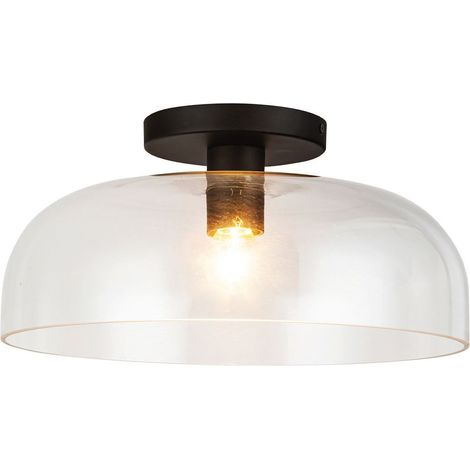 Elstead Alora Mood Sylvia Plafonnier semi-encastré contemporain noir mat avec 1 culot E27 (1/5)