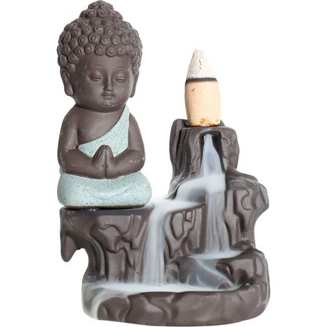Porte-encens en céramique, brûleur d'encens à reflux, objet de décoration (vert) (1/5)