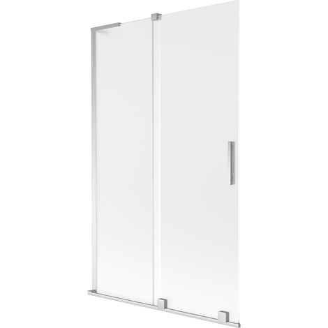 Mexen Velar L mampara de bañera de 2 paneles corredera 110 x 150 cm, escarcha, cromo - 896-110-003-31-01 (1/5)