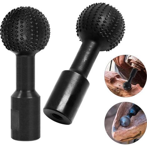 Lot de 2 fraises à billes pour sculpture du bois 14 mm, boules de ponçage pour meuleuse d'angle de 115/125 mm (1/5)